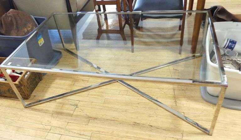 AUSTIN & TAYLOR CHROME COFFEE TABLE