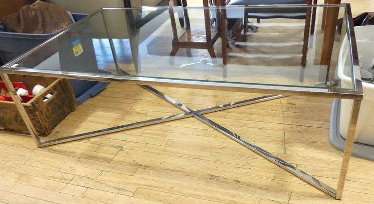 AUSTIN & TAYLOR CHROME COFFEE TABLE