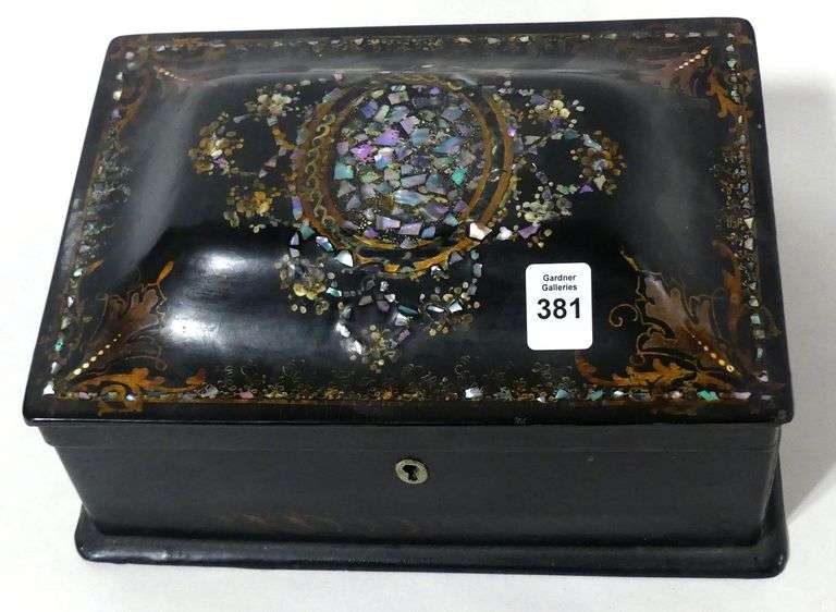 VICTORIAN PAPIER MACHE SEWING BOX