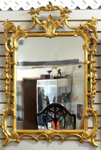 ANTIQUE GILTWOOD WALL MIRROR
