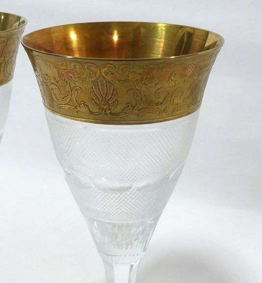 PAIR OF MOSER "SPLENDID" WINE GOBLETS