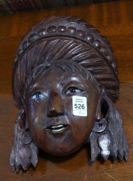 TWO DECORATIVE WALL MASKS