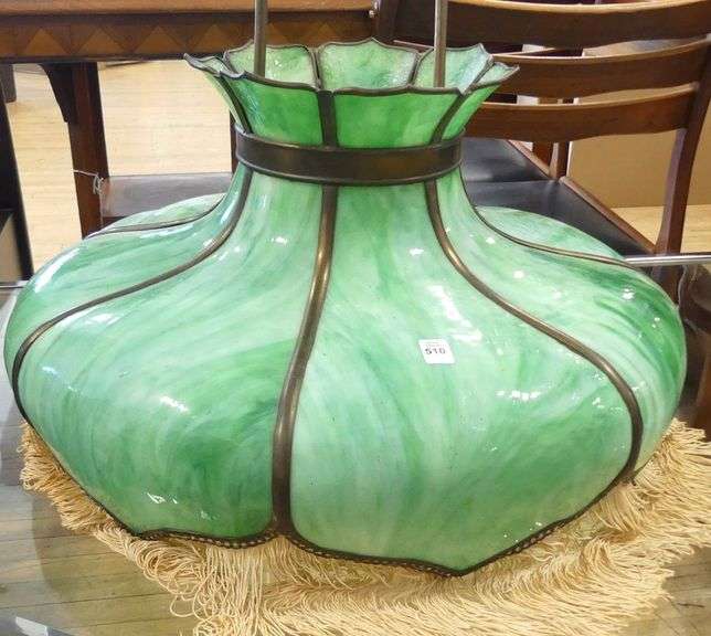 SLAG GLASS HANGING LIGHT FIXTURE