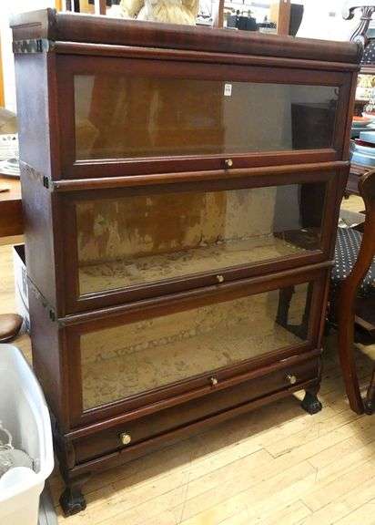 MAHOGANY BARRISTER'S SECTIONAL BOOKCASE
