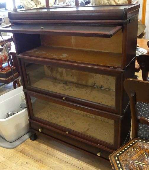 MAHOGANY BARRISTER'S SECTIONAL BOOKCASE
