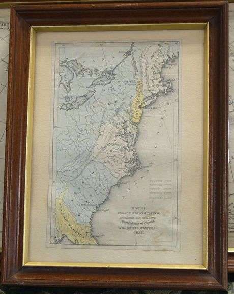 FOUR FRAMED ANTIQUE MAPS