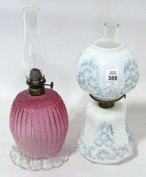 TWO SMALL OIL LAMPS