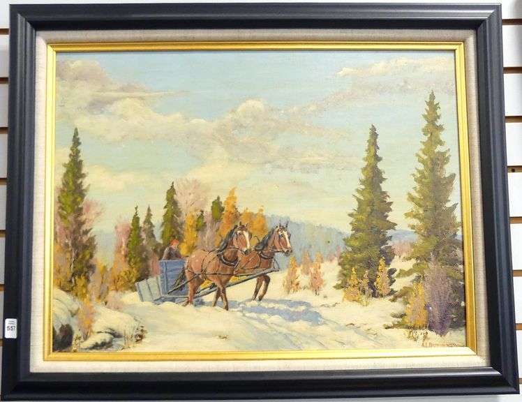 FRAMED "WINTER LANDSCAPE" OIL PAINTING