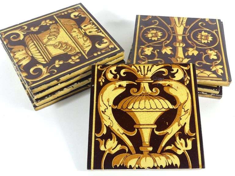 SET OF EARTHENWARE TILES