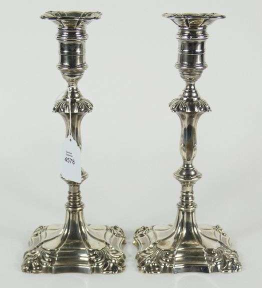 PAIR STERLING SILVER CANDLESTICKS