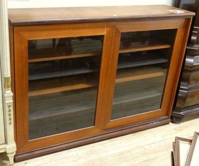 MCM TEAK SLIDING DOOR BOOKCASE