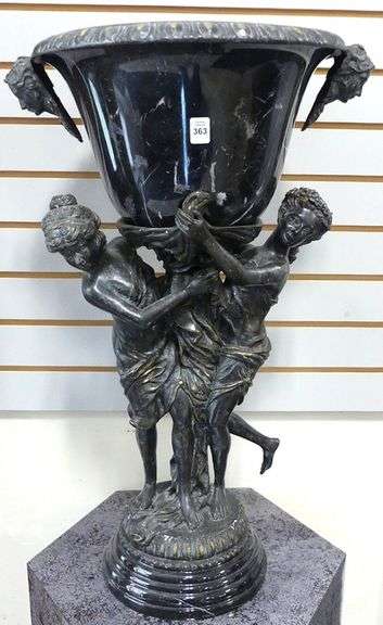 IMPRESSIVE BRONZE AND MARBLE CENTREPIECE