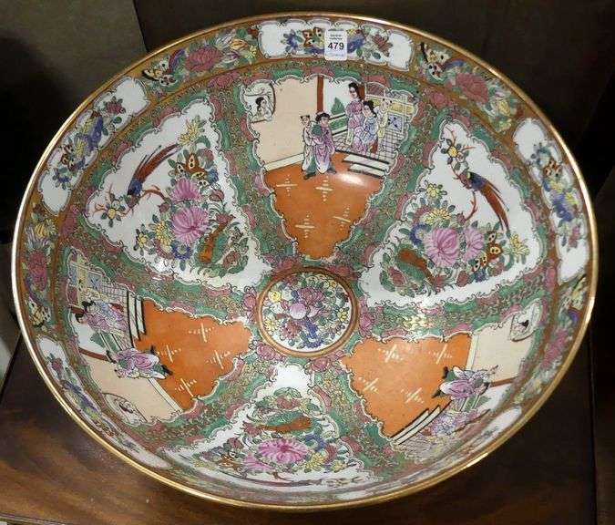 LARGE CHINESE "ROSE MEDALLION" BOWL