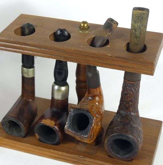 TWO VINTAGE PIPE STANDS