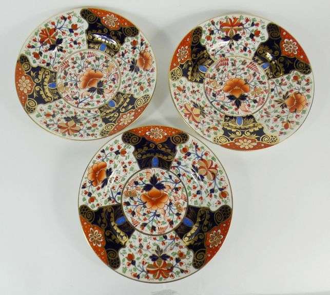 SET 12 ANTIQUE DERBY PLATES