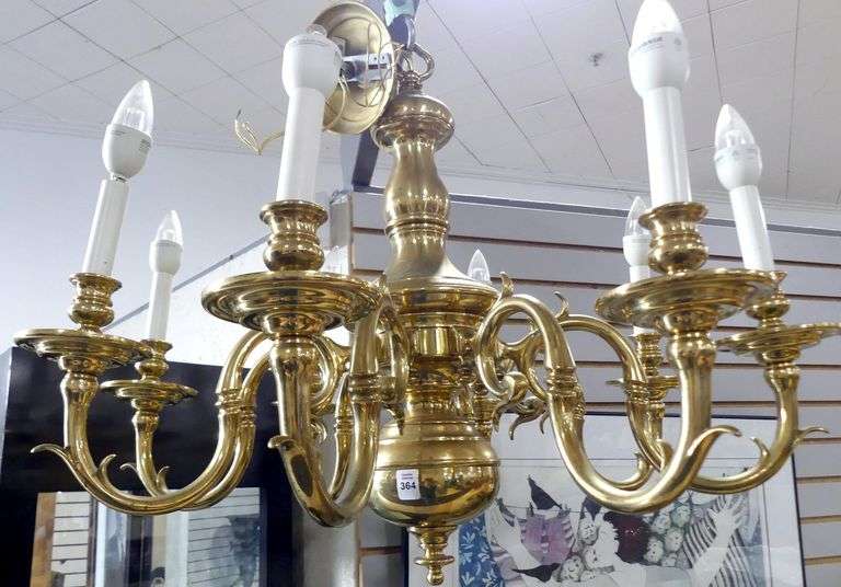 HEAVY BRASS CHANDELIER