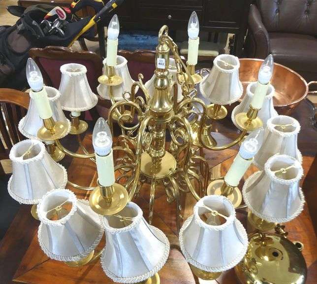 LARGE BRASS CHANDELIER
