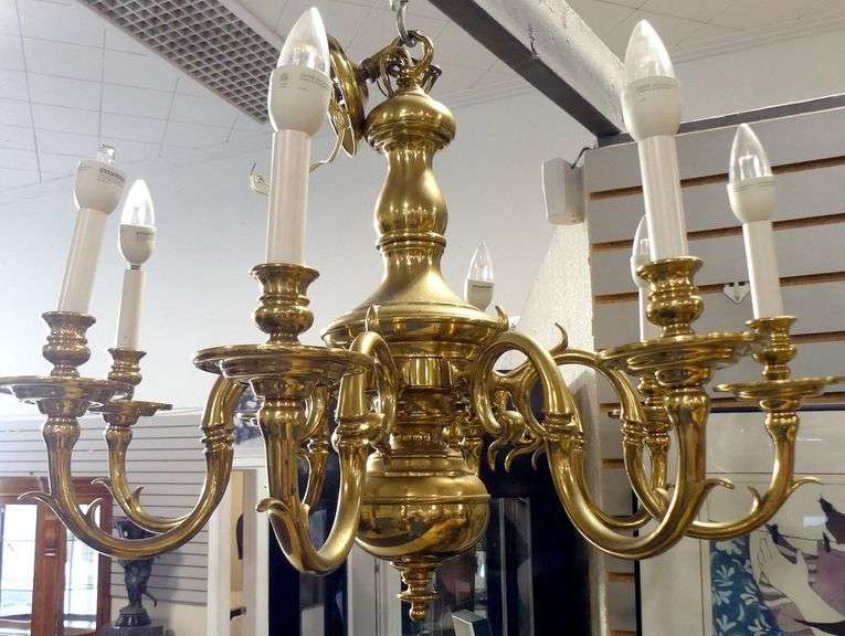 HEAVY BRASS CHANDELIER