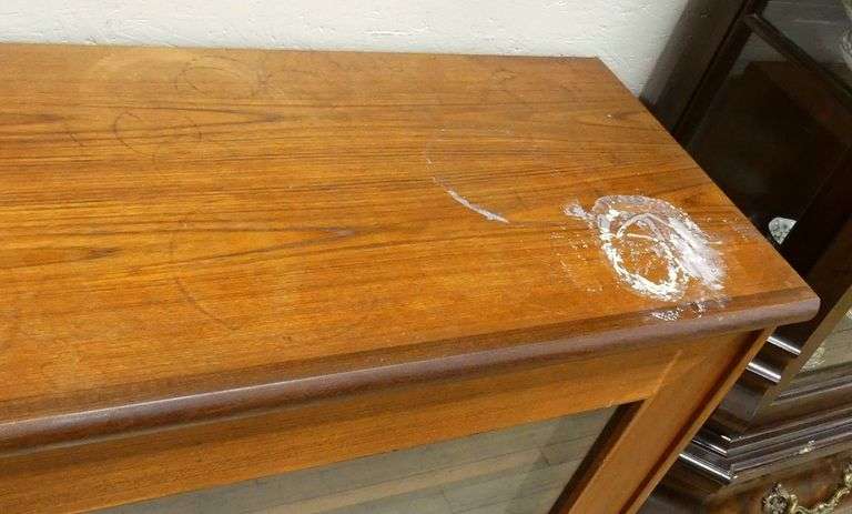 MCM TEAK SLIDING DOOR BOOKCASE