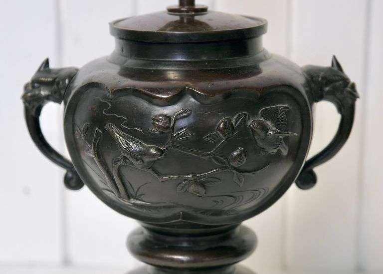 JAPANESE BRONZE LAMP