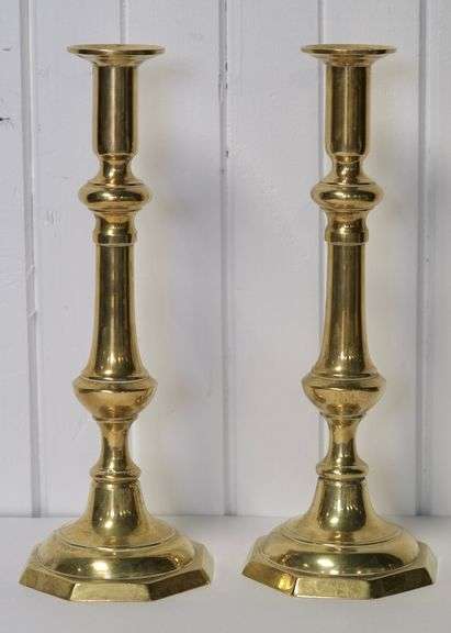 LARGE BRASS CANDLESTICKS