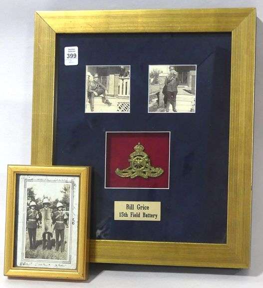 FRAMED MILITARY COLLAGE AND PHOTO