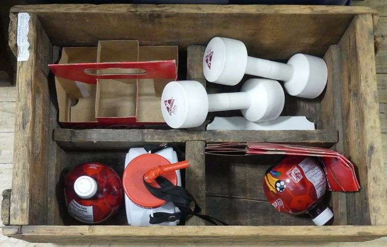 BIN AND COCA-COLA CRATE WITH ODDS