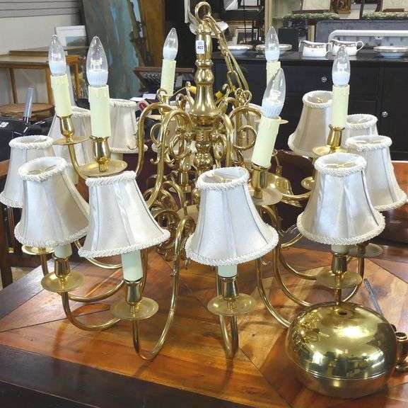 LARGE BRASS CHANDELIER