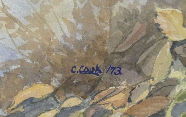 FRAMED "AUTUMN LANDSCAPE" WATERCOLOUR