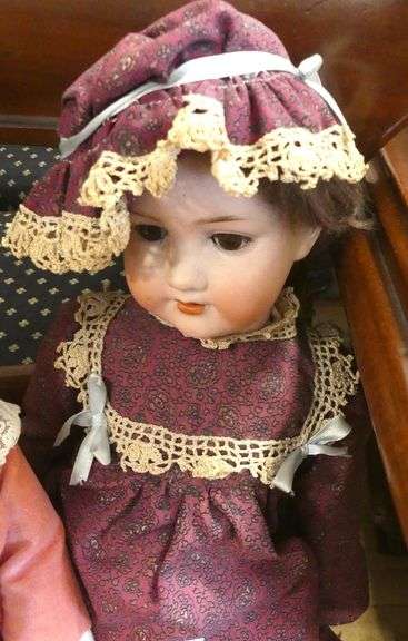 THREE ANTIQUE GERMAN BISQUE HEAD DOLLS