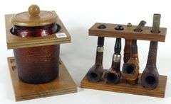 TWO VINTAGE PIPE STANDS