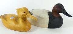 TWO SIGNED DUCK DECOYS