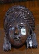 TWO DECORATIVE WALL MASKS