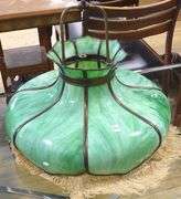 SLAG GLASS HANGING LIGHT FIXTURE