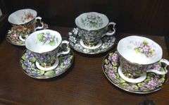 ROYAL ALBERT "PROVINCIAL FLOWERS" CUPS AND SAUCERS