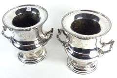 PAIR SILVERPLATED ICE BUCKETS