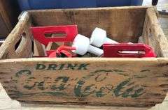 BIN AND COCA-COLA CRATE WITH ODDS