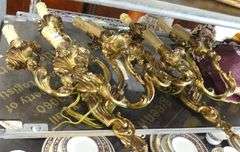 PAIR OF BRASS WALL SCONCES