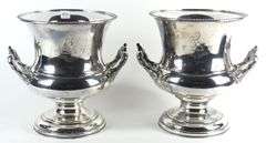 PAIR SILVERPLATED ICE BUCKETS