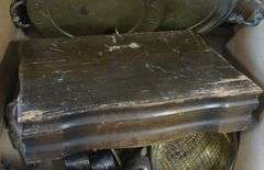 BOX LOT OF CUTLERY, SILVER PLATE AND BRASS