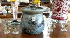 ART POTTERY AND SHOT GLASSES