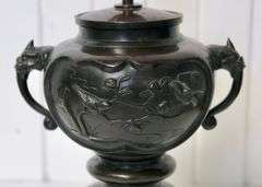 JAPANESE BRONZE LAMP