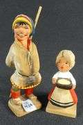 PAIR HENNING, NORWAY CARVED FIGURES