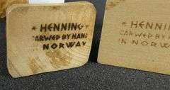 PAIR HENNING, NORWAY CARVED FIGURES