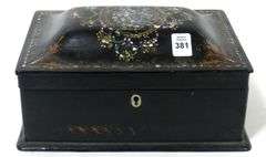 VICTORIAN PAPIER MACHE SEWING BOX