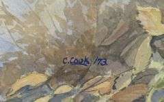 FRAMED "AUTUMN LANDSCAPE" WATERCOLOUR