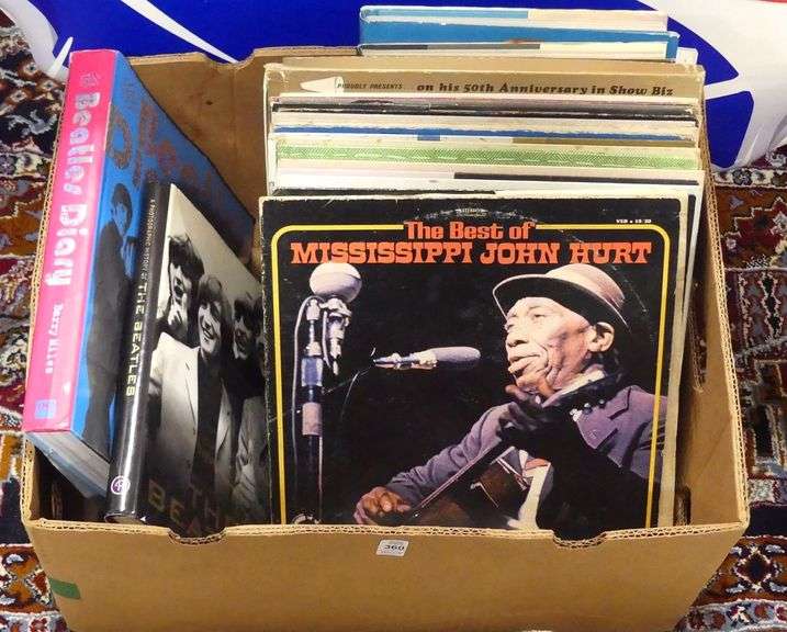 BOX LOT OF RECORDS AND BOOKS