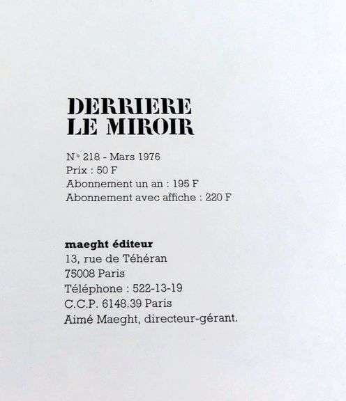 JEAN PAUL RIOPELLE MAGAZINE WITH LITHOGRAPHS