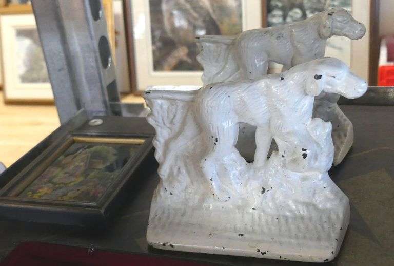 MATHEMATICS SET, PAINTING AND BOOKENDS