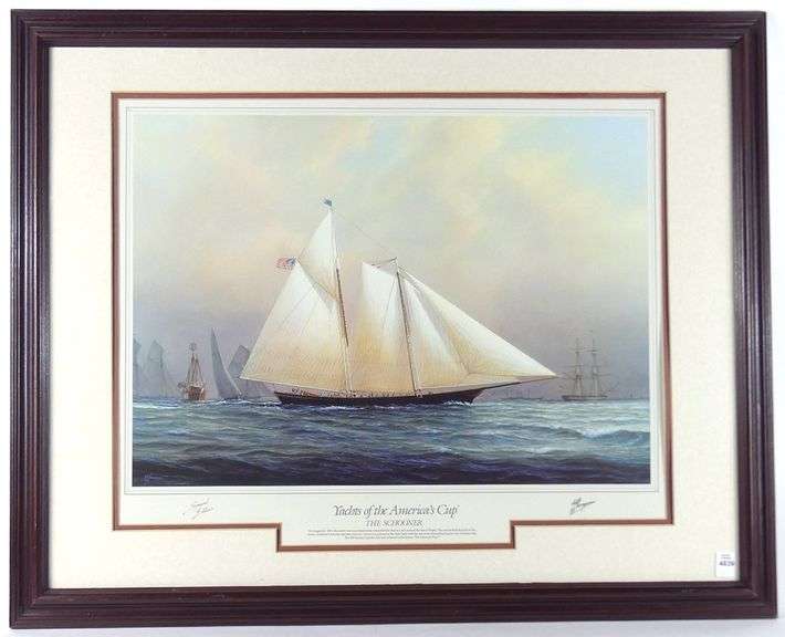 TIM THOMPSON "YACHTS OF AMERICA'S CUP" PRINT